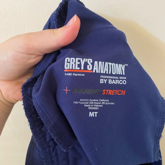 GREYS ANATOMY SPANDEX STRETCH SERENA MIDRISE TAPERED LEG SCRUB PANT INDIGO MT - Picture 5 of 8